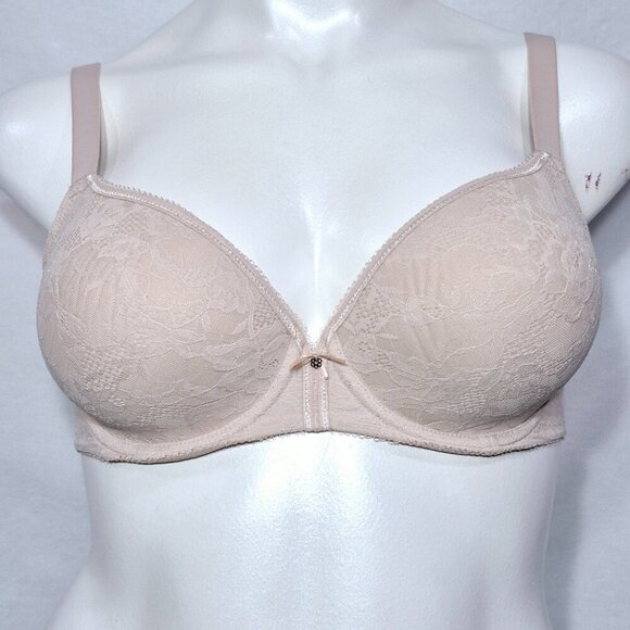 36DD  Wacoal 853201‎ Lace Finesse Contour Underwire Bra Beige - Picture 1 of 4
